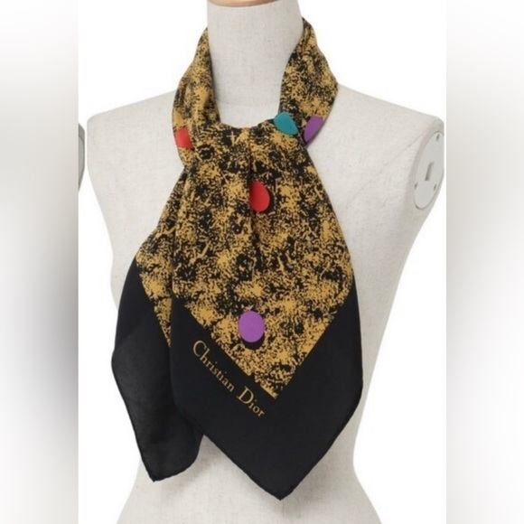 Dior Black and Gold Scarf silk Christian Dior - Picture 1 of 1